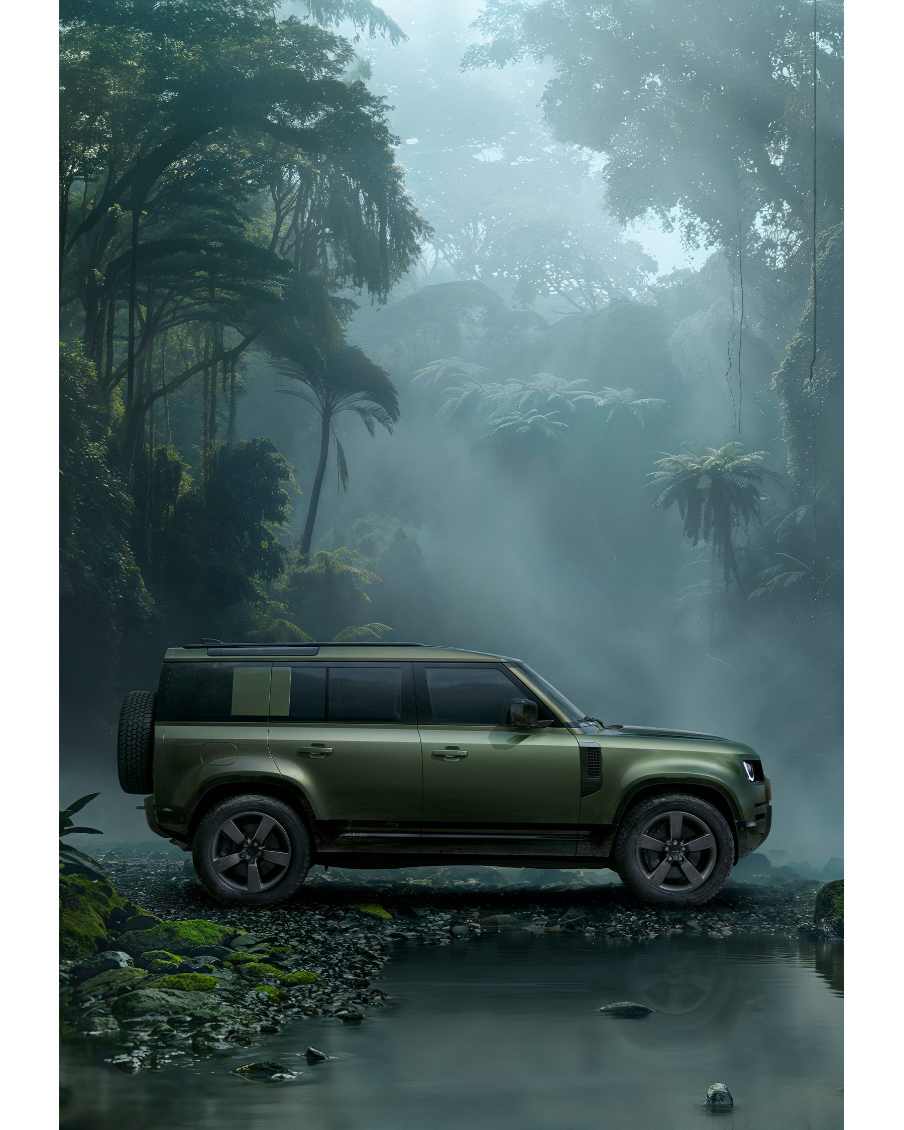 Forest-green Defender